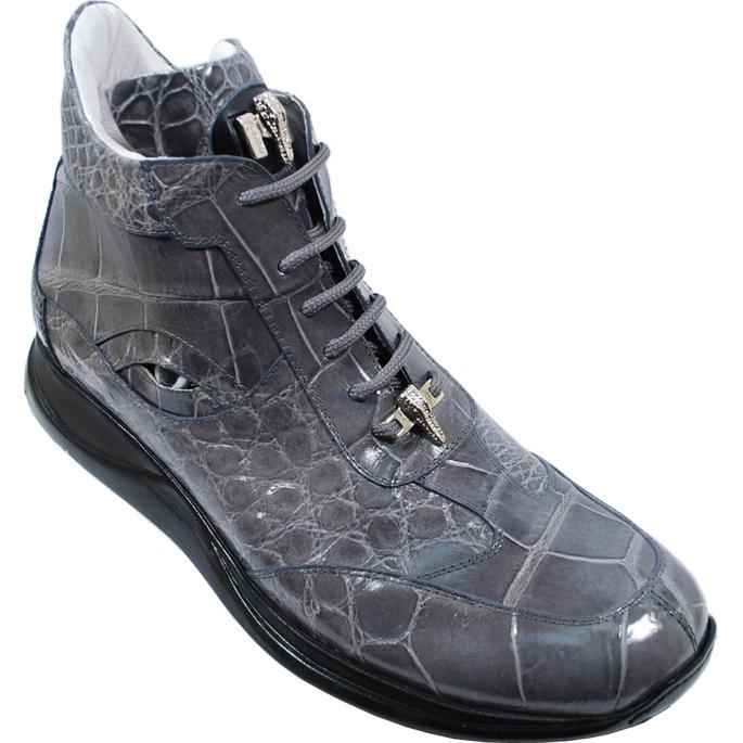 Mauri Bloom 8611 Medium Grey Genuine All-Over Alligator Sneakers