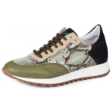 Mauri Boccioni M728 Green Genuine Calf/Python Print/Suede Sneakers