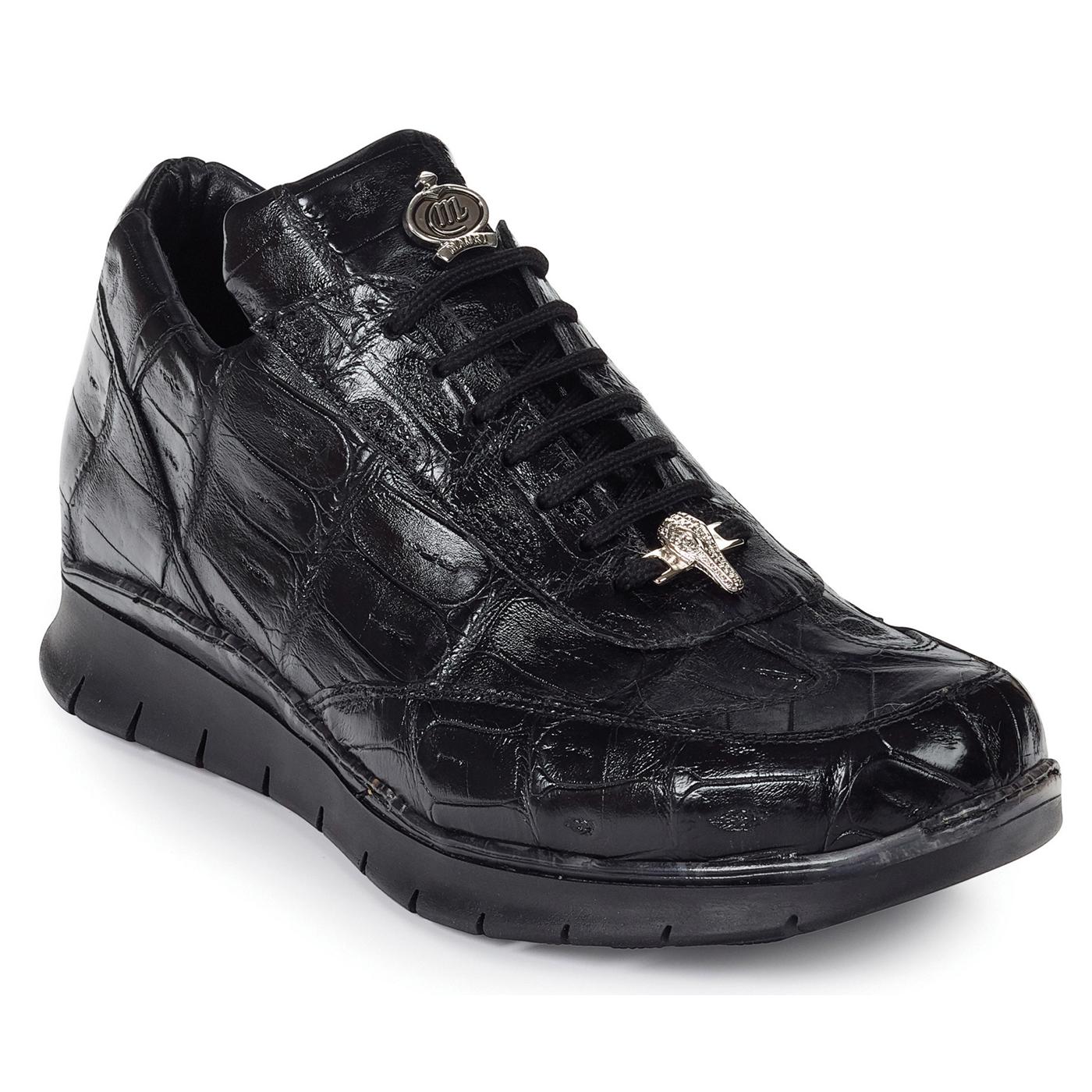 Mauri Borromini 8932 Black Genuine Body Alligator H/ Painted Casual Sneakers