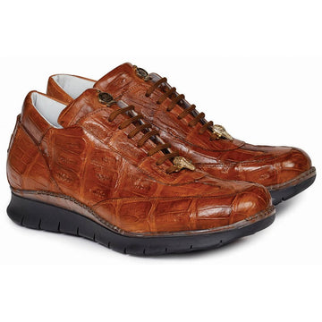 Mauri Borromini 8932 Cognac Genuine Body Alligator H/ Painted Sneakers