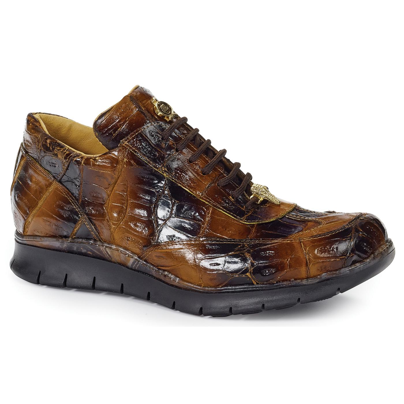 Mauri Borromini 8932 Corn/Brown Genuine Body Alligator H/ Painted Casual Sneakers