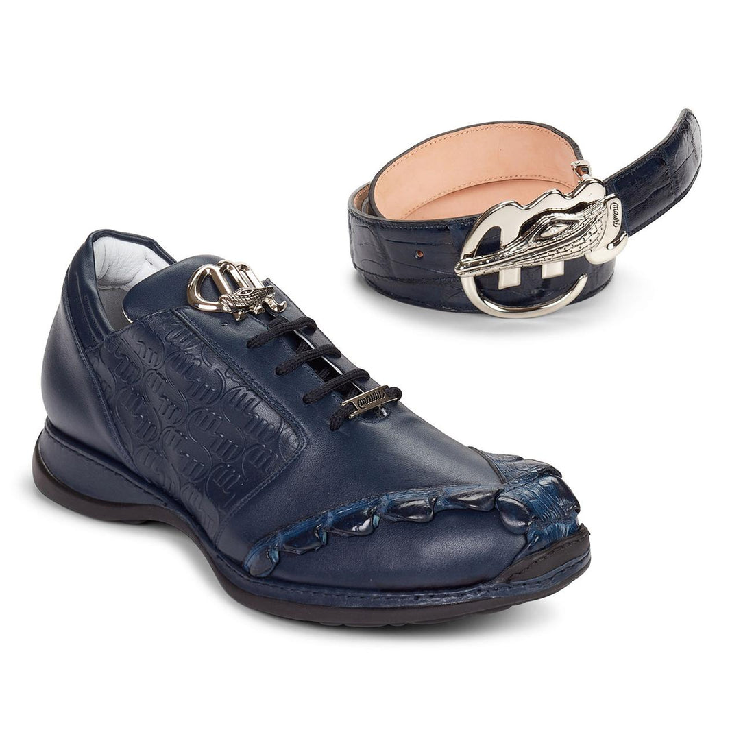 Mauri Buonaparte 8667 Wonder Blue Genuine Nappa/Hornback Split Tail/Nappa Embossed Casual Sneakers