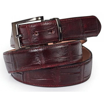 Mauri Burgundy Genuine Body Alligator Hand-Painted Belt