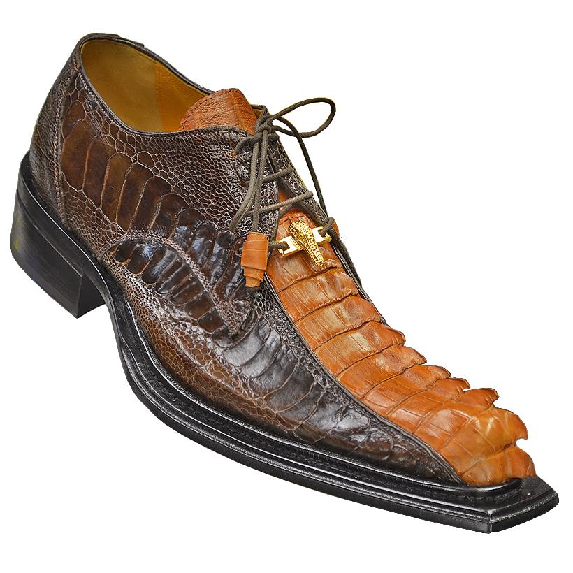 Mauri Cactus 44205 Chocolate/Peanut Butter Genuine Hornback Crocodile Tail/Ostrich Shoes