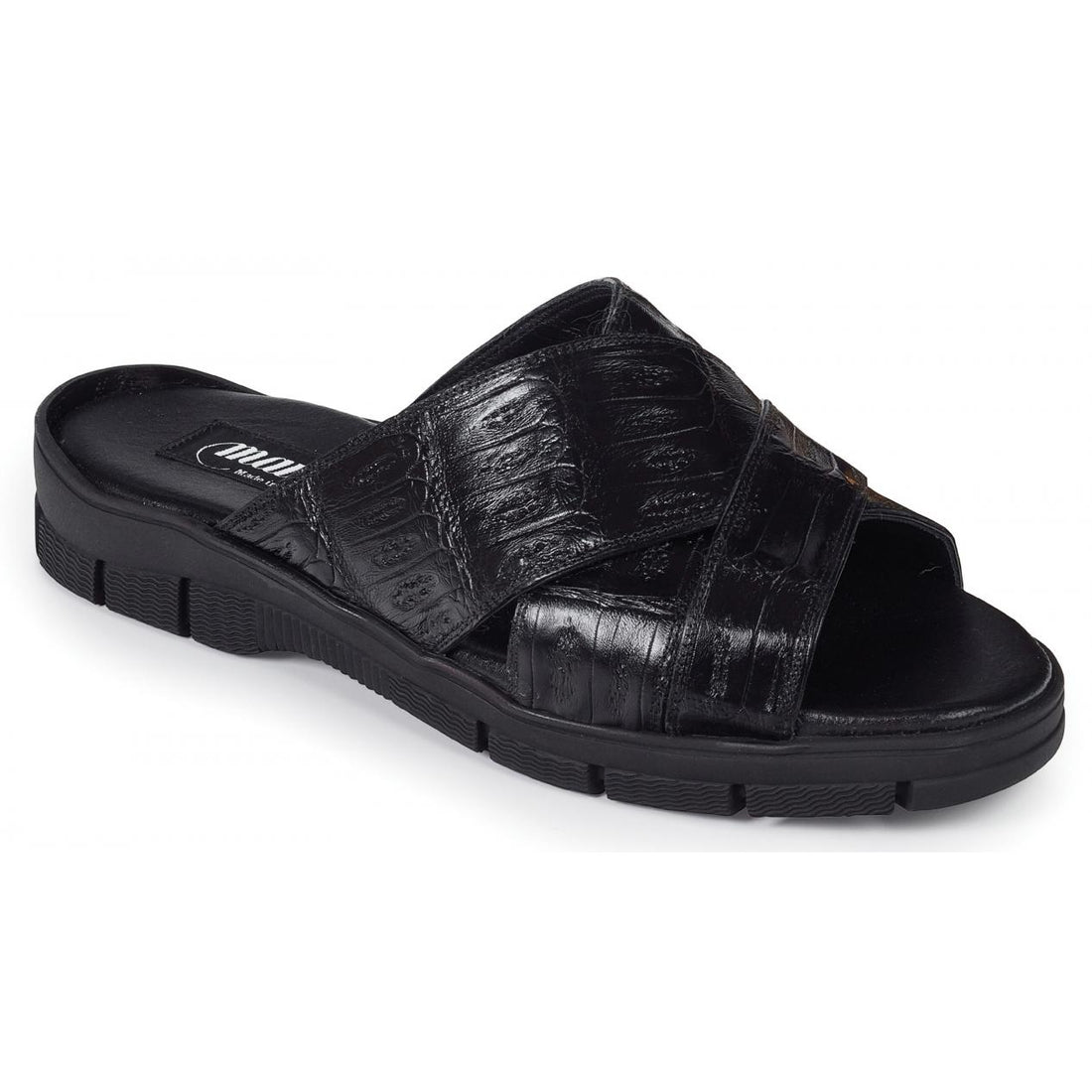 Mauri Cagnola 5018 Black Genuine Baby Crocodile Sandals