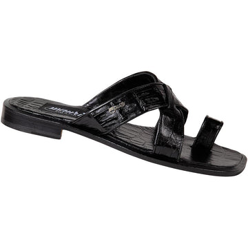 Mauri Cambusa 1293 Black Genuine Crocodile Sandals