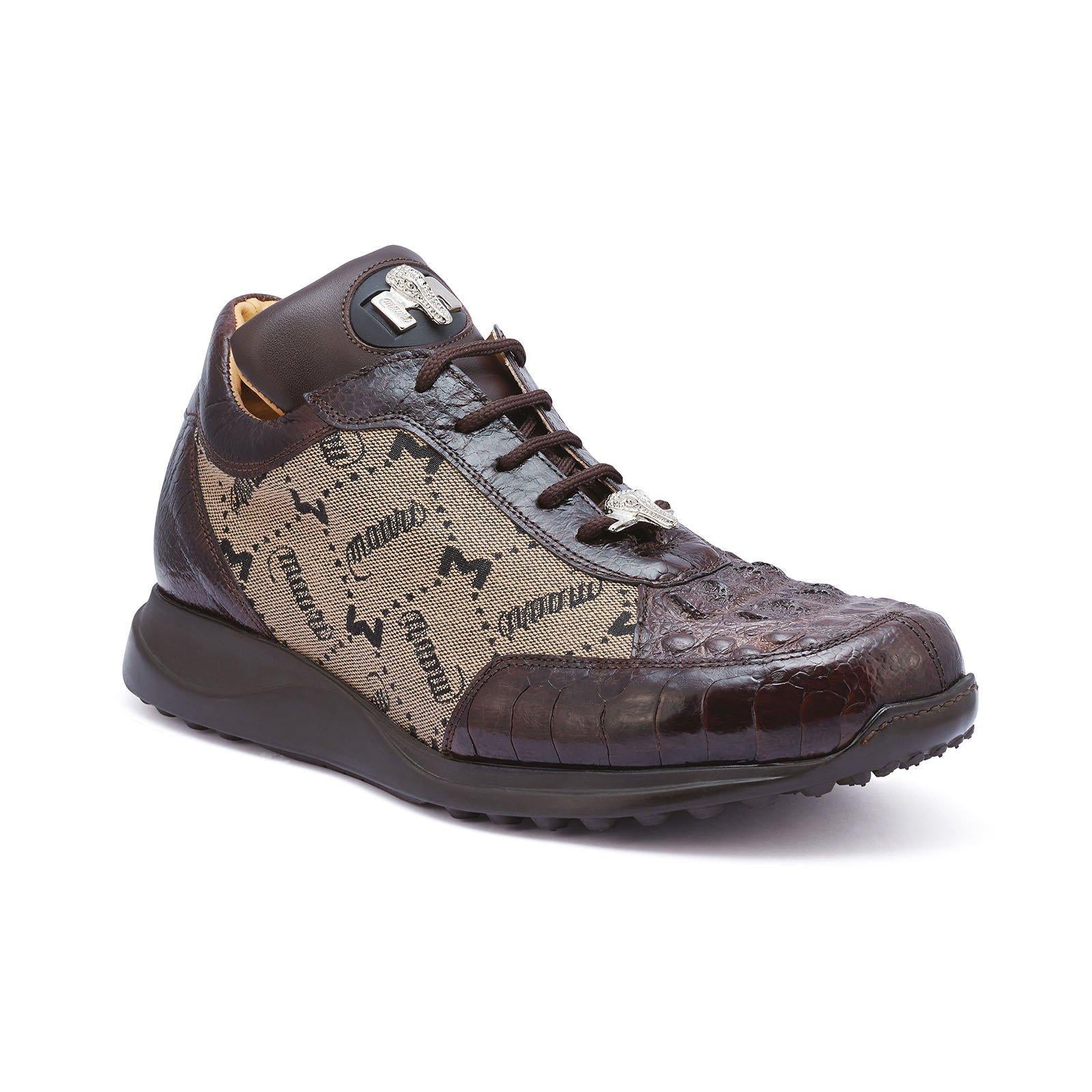 Mauri 8741/2 Crowne Rust/Taupe Genuine Ostrich Leg/Hornback Crocodile/Mauri Fabric Sneakers