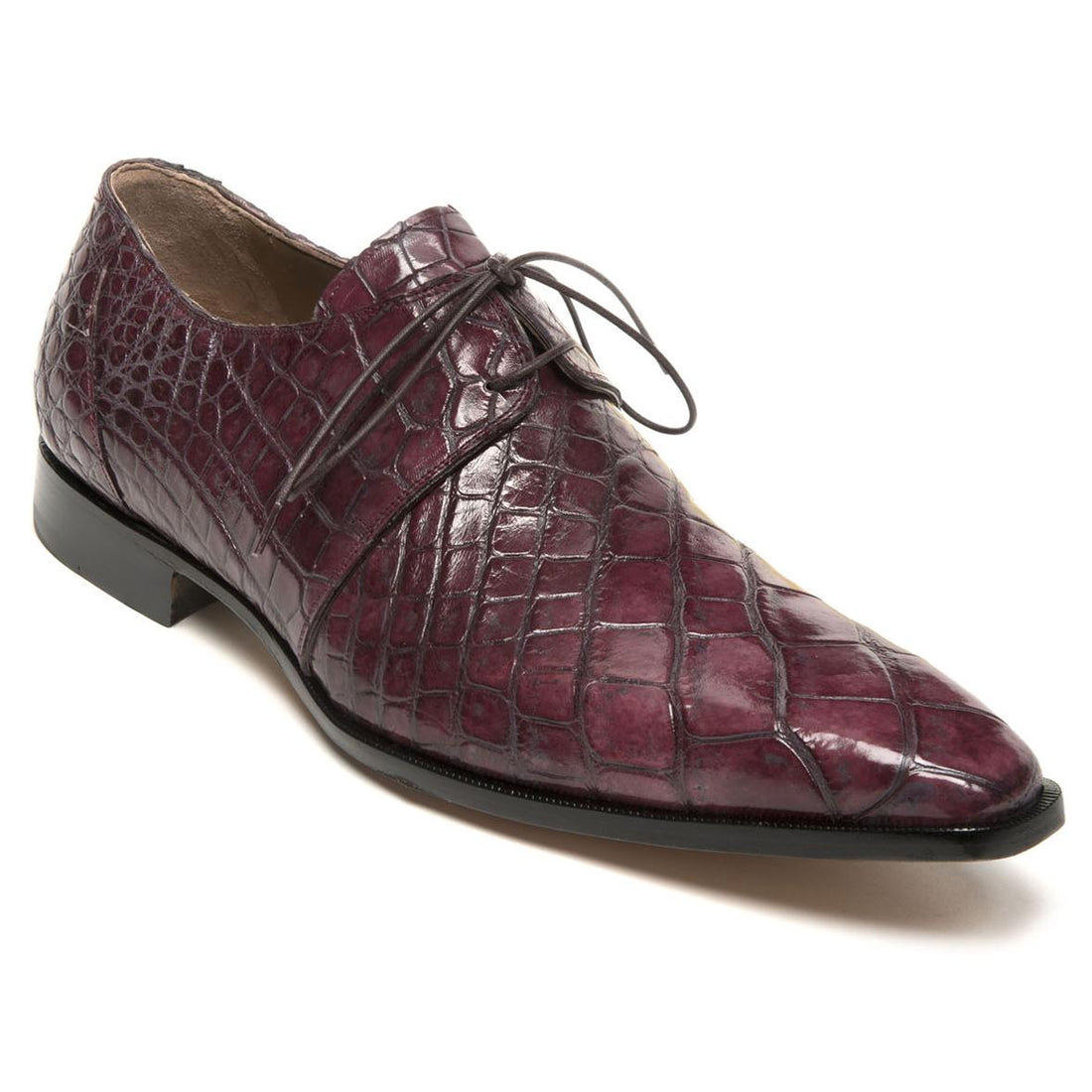 Mauri Cardinale 53125 Ruby Red/Grey Genuine All Over Alligator Hand-Painted Dress Shoes