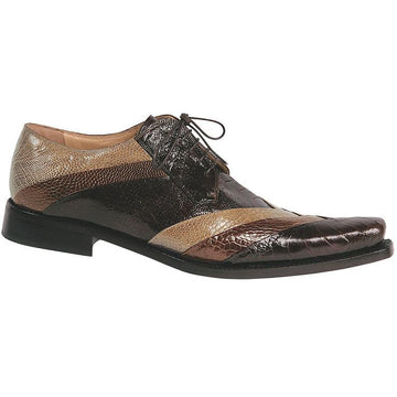 Mauri Cash 44168 Dark Brown/Tabac/Dune Genuine All Over Ostrich Leg Shoes