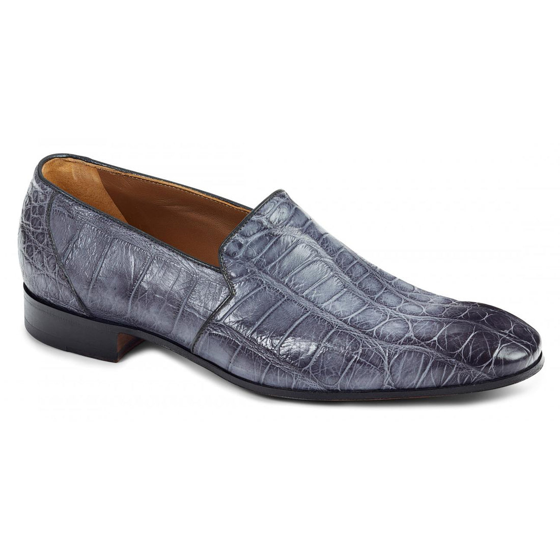 Mauri Celio 4440/3 Medium Grey All Over Genuine Body Alligator Hand Painted Loafer Shoes