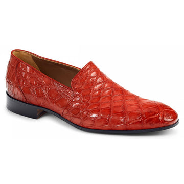 Mauri Celio 4440/3 Red All Over Genuine Body Alligator Hand Painted Loafer Shoes