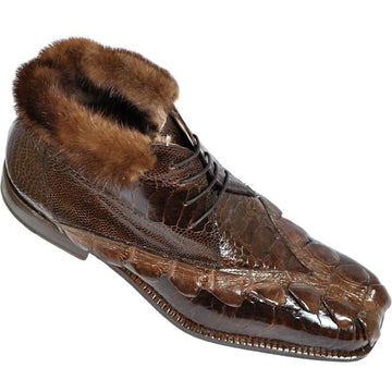 Mauri Cinema 4451 Sport Rust Genuine Ostrich Leg/Hornback Crocodile