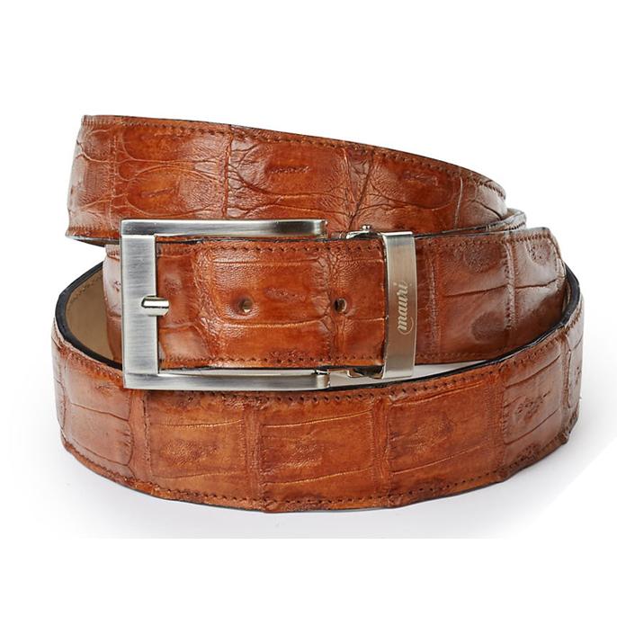 Mauri Cognac Genuine Baby Crocodile Belt