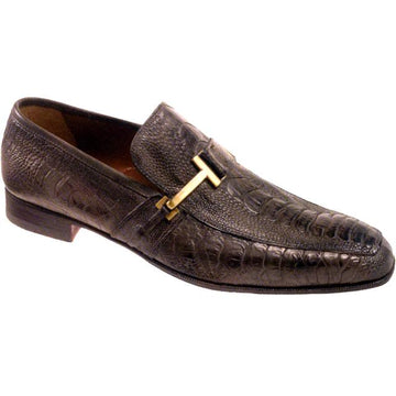 Mauri Colossal 2478/2 Dark Brown Ostrich Leg Loafer Shoes