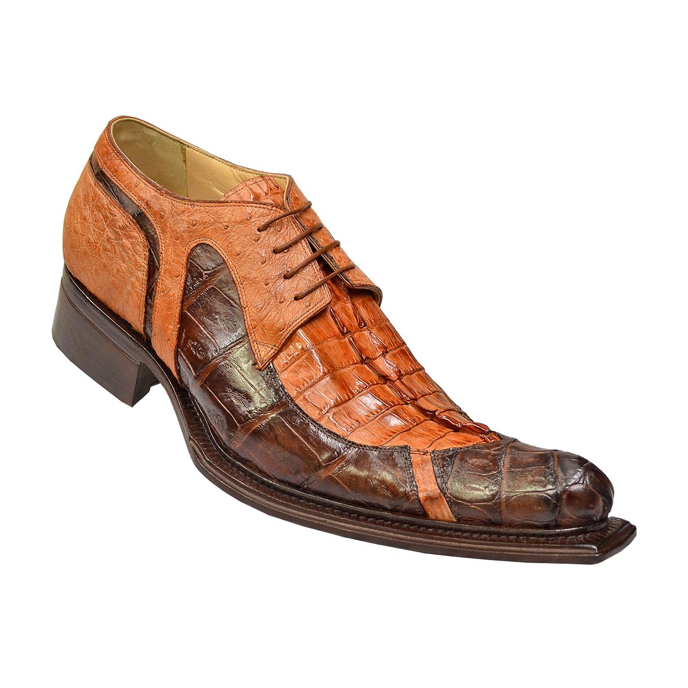 Mauri Colt 44183 Cognac/Sport Rust Genuine Hornback Crocodile/Ostrich Shoes