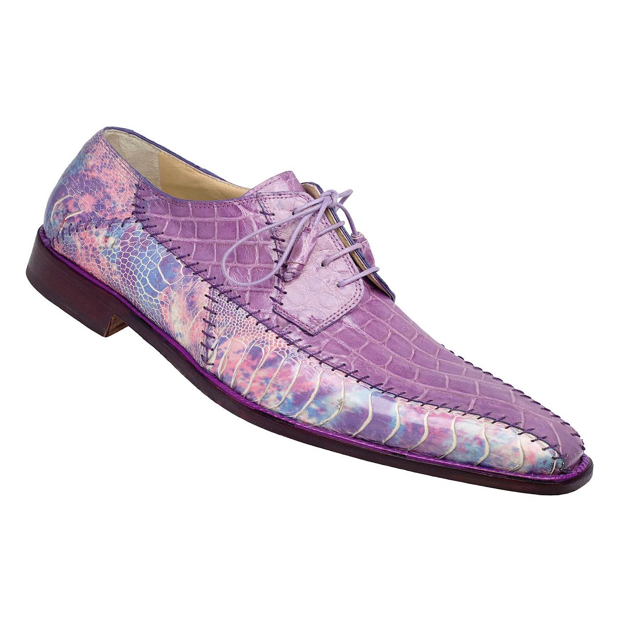 Mauri Cotton C/y 4381 Amethyst/Multifucsia All-Over Genuine Baby Crocodile/Ostrich Leg Skin Shoes