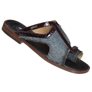 Mauri Cuba 1222 Barracuda Genuine Pony Hair Corrison/Burgundy Snake Sandals