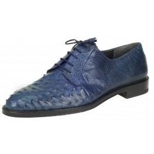 Mauri Demostene 2581 Blue Genuine Ostrich Shoes