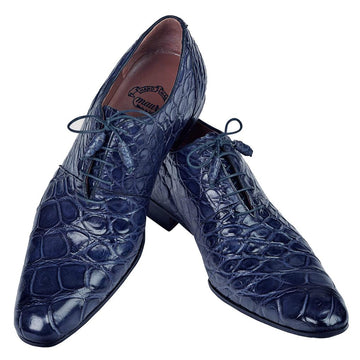 Mauri Echo 1078 Wonder Blue Genuine Alligator Hand-Painted Shoes