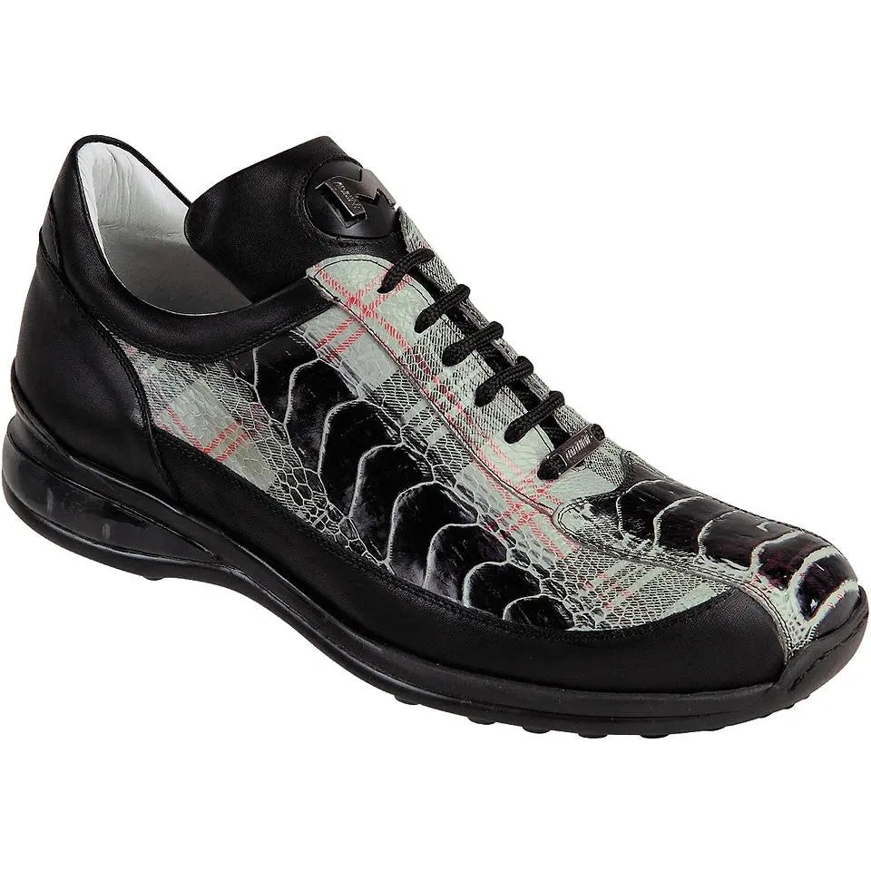 Mauri Electic 8848 Black Genuine Ostrich/Calf/Nappa Leather Sneakers Suit Essence