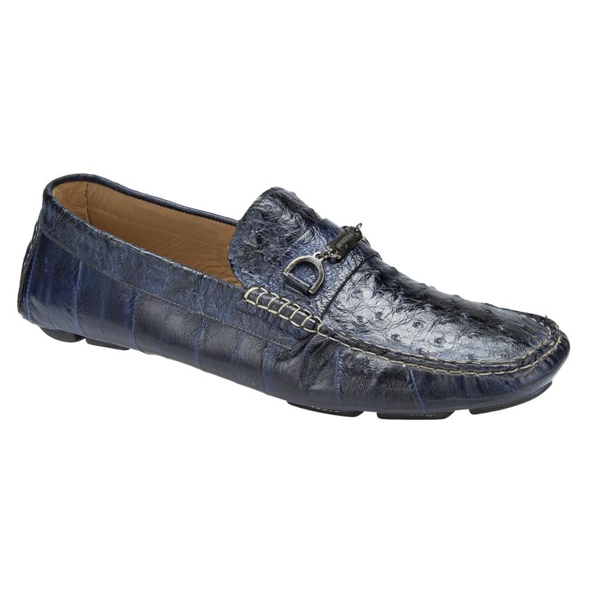 Mauri Felix 9226 Wonder Blue Genuine Ostrich/Eel Hand-Painted Shoes