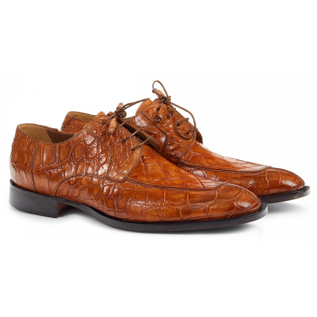 Mauri Flavio 1081 Cognac All Over Genuine Body Alligator Hand Painted Shoes