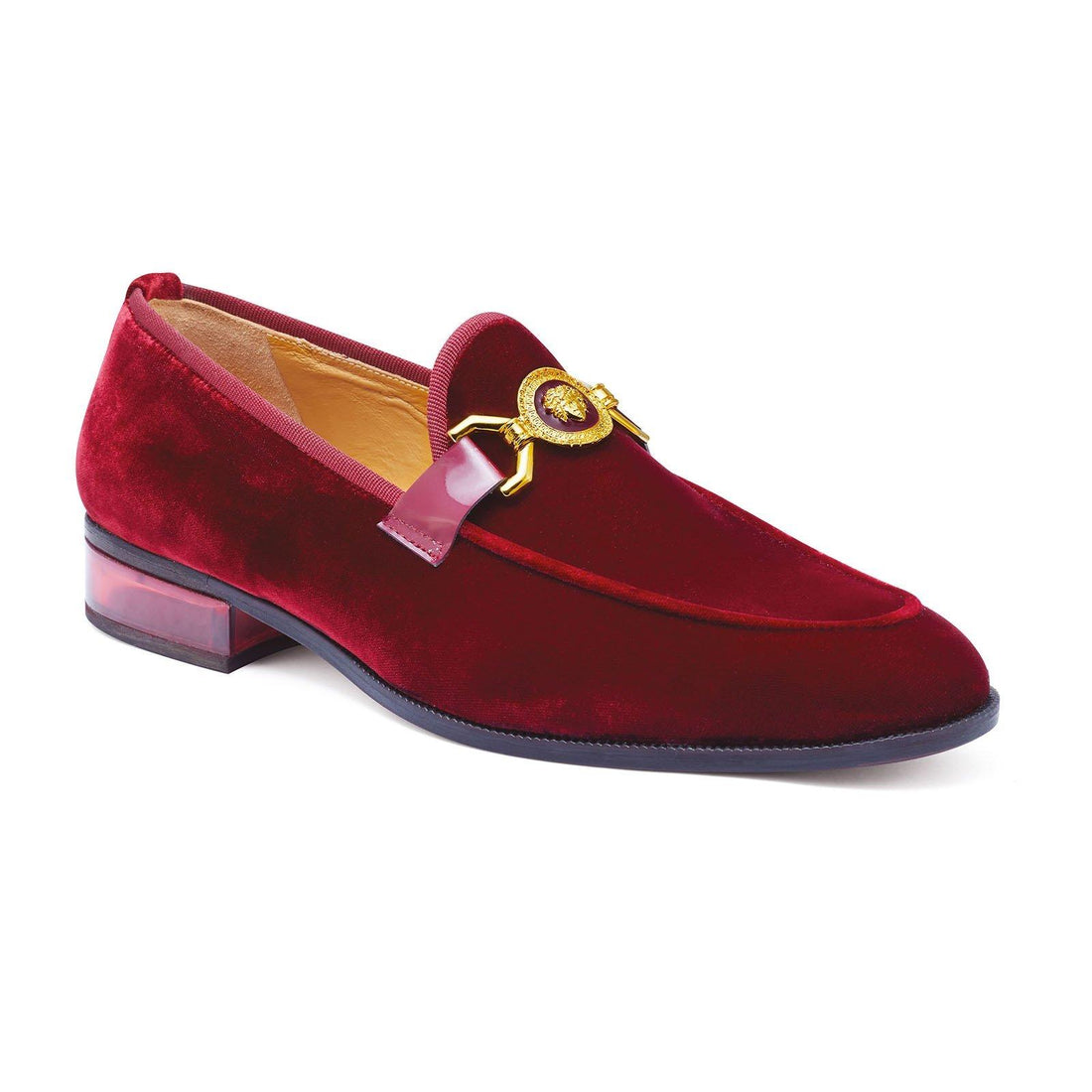 Mauri Floss Burgundy Genuine Cashmere Velvet Slip-on Loafers 4940