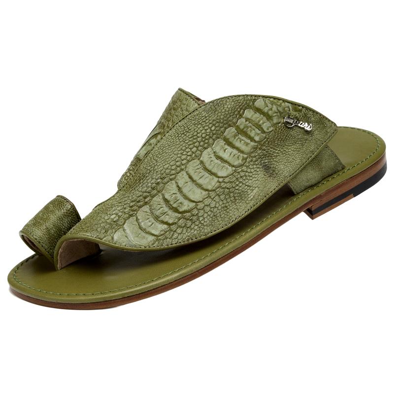 Mauri Fluido 1951 Light Money Green Genuine Ostrich Leg Sandals