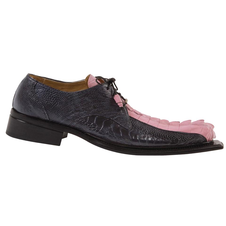 Mauri Friday 44205 Medium Grey/Taste Of Berry Genuine Hornback Crocodile Tail/Ostrich Leg Shoes