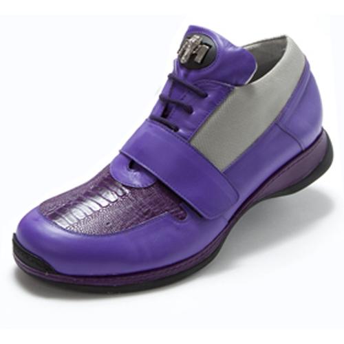 Mauri Frutti 8730 Amethyst Genuine Nappa Ostrich Leg K-Tech Fabric Sneakers