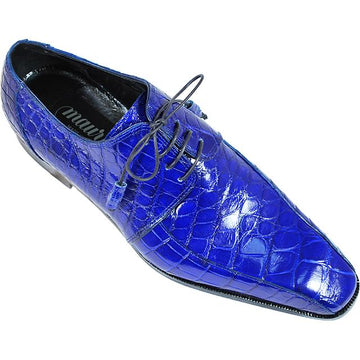 Mauri Gallery 4301 Royal Blue Genuine Alligator Shoes Suit Essence