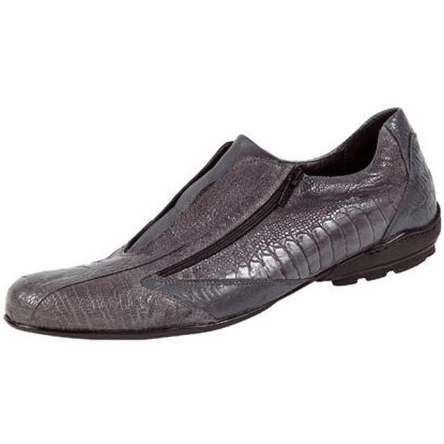 Mauri Globe 8802 Medium Grey Genuine Ostrich/Nappa Embossed Nappa Leather Dressed Casual Shoes 