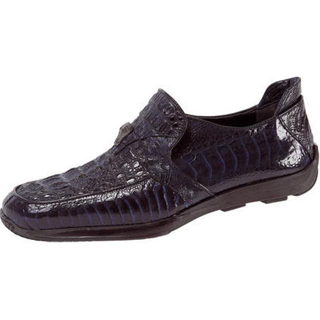 Mauri Hide/Seek 9169 Wonder Blue Ostrich/Crocodile Hornback Dressed Casual Shoes 