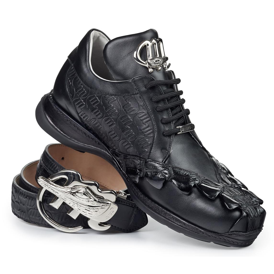 Mauri Hot-Rod 8543 Black Genuine Nappa/Hornback Split Tail/Nappa Embossed Leather Casual Shoes