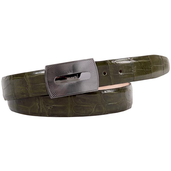 Mauri Money Green Genuine Baby Crocodile Belt