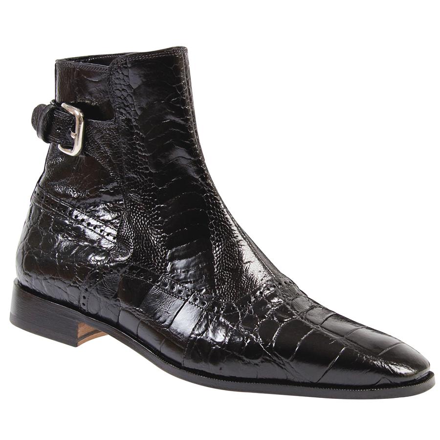 Mauri Kensington 4398 Black Genuine Alligator/Ostrich Leg Boots 