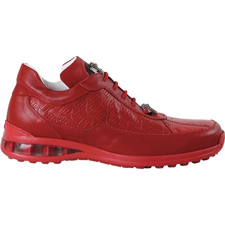 Mauri King 8900/2 Red Genuine Embossed Calfskin/Crocodile Sneakers 