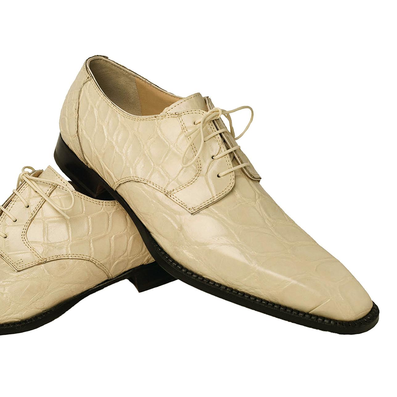 Mauri Lake Como 4362 Cream All-Over Genuine Alligator Shoes