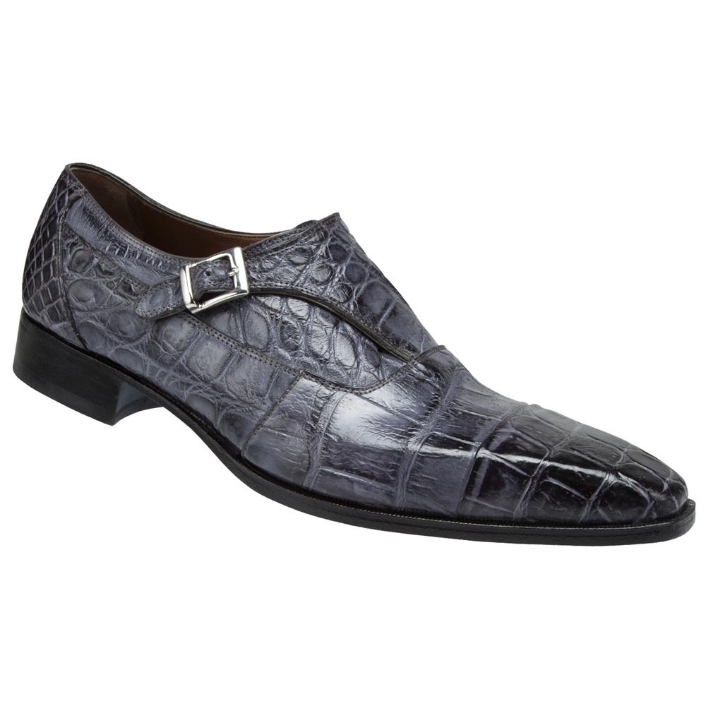 Mauri Lapis 1069 Medium Grey Genuine Alligator Hand-Painted Burnished Shoes