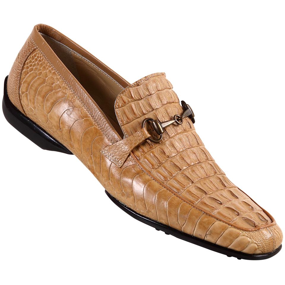 Mauri Launch 9234 Dark Dune Genuine Hornback Crocodile/Ostrich Leg Shoes