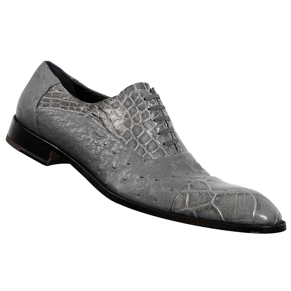 Mauri Leisurely 4059 Medium Grey Genuine Alligator/Ostrich Shoes