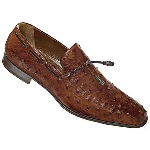 Mauri Louvre 1144 Br/y All-Over Genuine Ostrich Hand-Painted Shoes