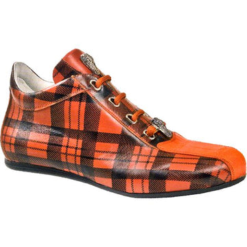 Mauri Lullaby 8782 Orange/Black Genuine Baby Crocodile/Calf Plaid Sneakers