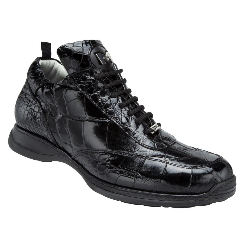 Mauri Lusso 8501 Black All-Over Genuine Alligator Nappa Leather Sneakers