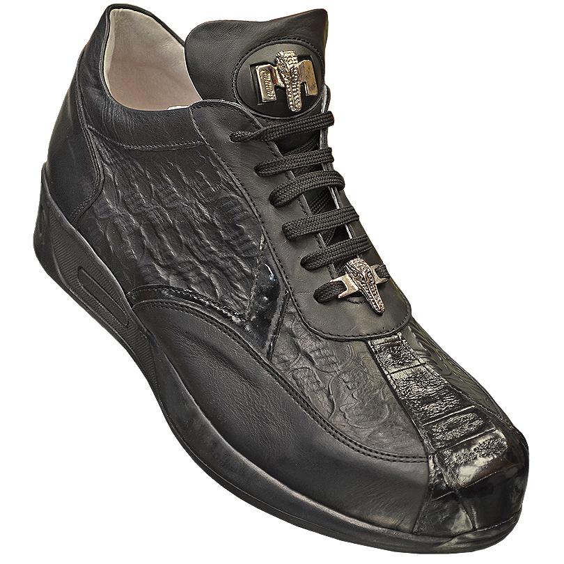 Mauri M704/4 Black Genuine Alligator/Mauri Mauri Embossed Leather Sneakers