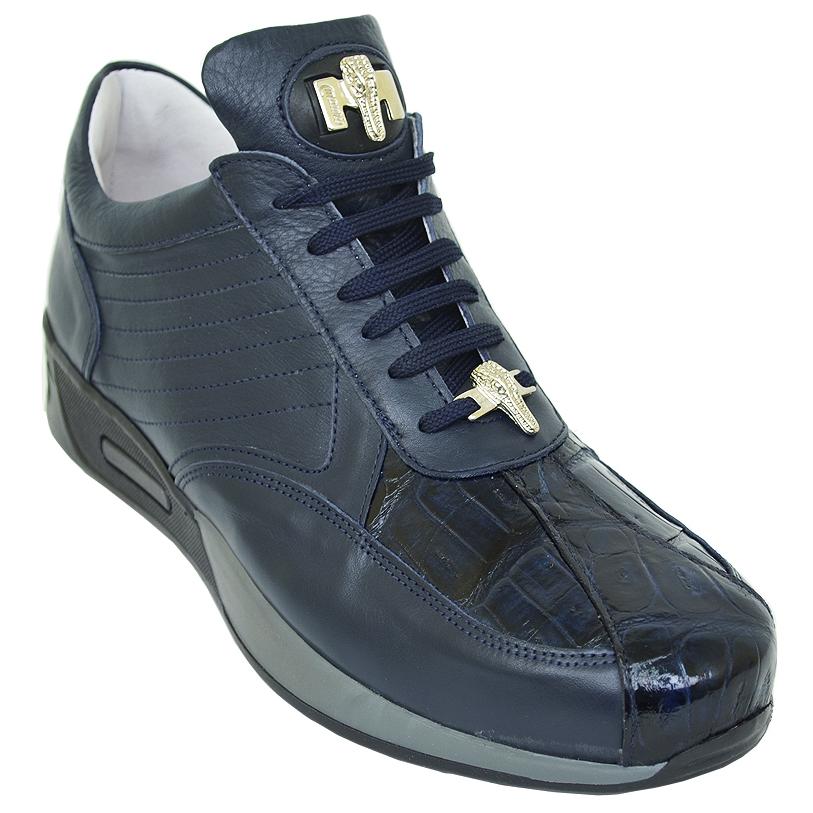 Mauri M733 Navy Blue Genuine Alligator Sneakers