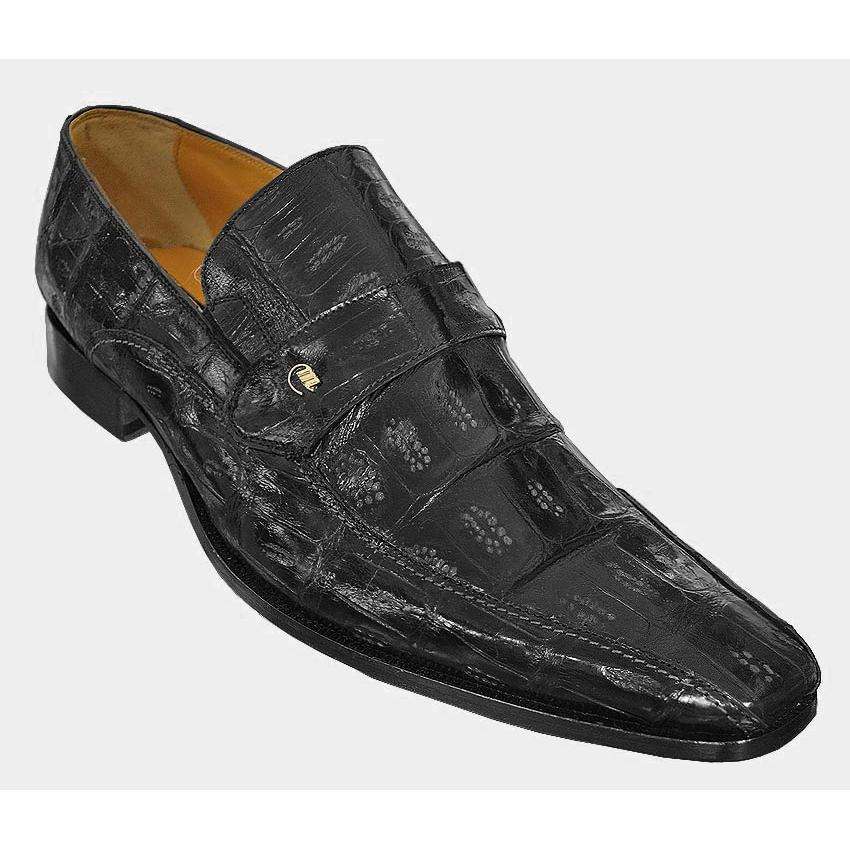 Mauri M774 Black Genuine Crocodile Loafer Shoes