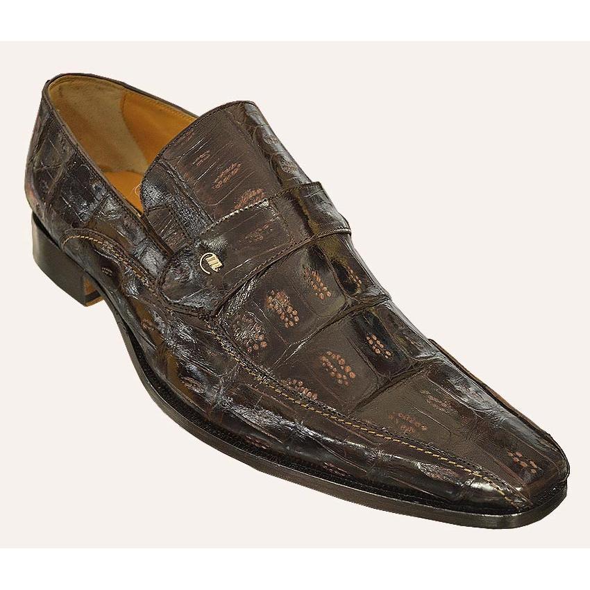 Mauri M774 Brown Genuine Crocodile Loafer Shoes