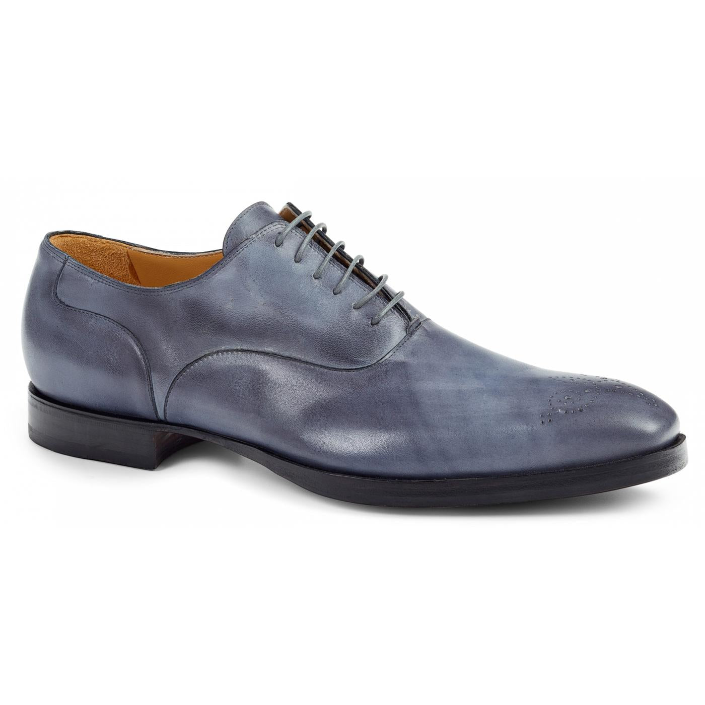 Mauri Marcello 1086 Light Grey Genuine Calfskin Hand Painted Shoes