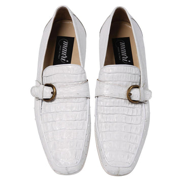 Mauri Mariner 9284 White Genuine Hornback Crocodile/Ostrich Shoes